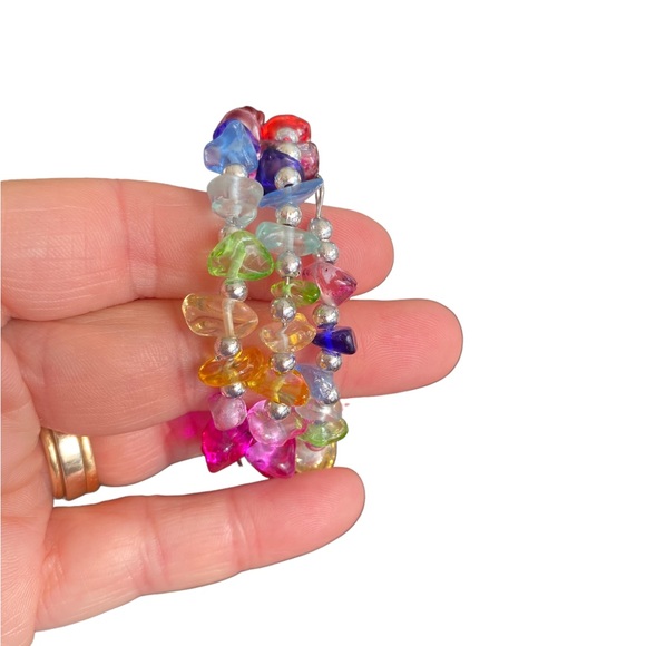 Handmade Multicolored Beaded Wrap Bracelet - Picture 4 of 6